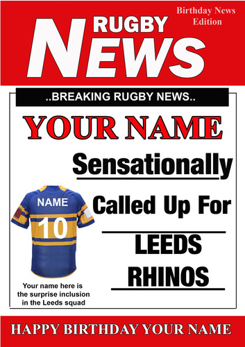 Personalised leeds - personalised, (rhinos)
