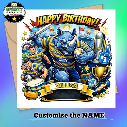Leeds rugby birthday card - card,