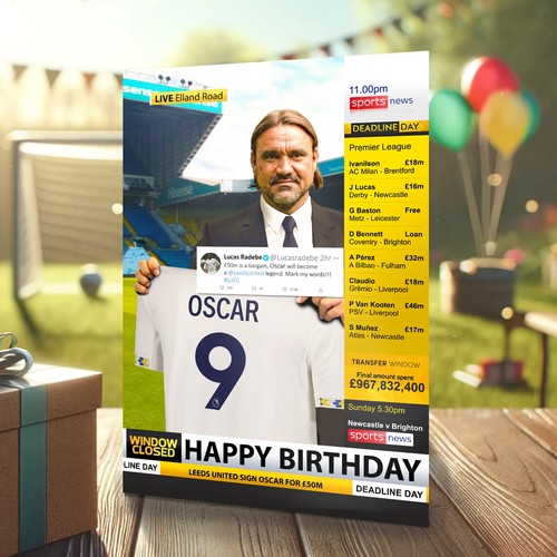 Leeds united birthday card - united,